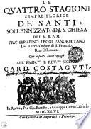 LE QVATTRO STAGIONI SEMPRE FLORIDE DE SANTI SOLLENNIZZATI DA S. CHIESA