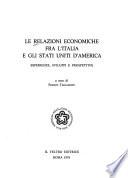 Le Relazioni economiche fra l'Italia e gli Stati Uniti d'America