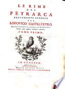 Le Rime del Petrarca brevemente esposte per Lodovico Castelvetro
