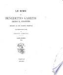 Le rime di Benedetto Gareth detto il Chariteo, secondo le due stampe originali con introduzione e note di Erasmo Pèrcopo ...: I. Rime, secondo l'edizione del MDIX. II. Rime non comprese nell' edizione del MDIX. Appendice [prosa