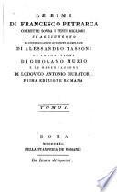Le rime di Francesco Petrarca corrette sovra i testi migliori