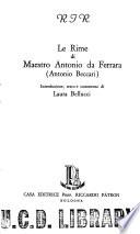 Le rime di Maestro Antonio da Ferrara (Antonio Beccari).