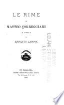 Le rime di Matteo Correggiari