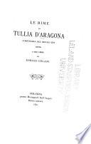 Le rime di Tullia d'Aragona
