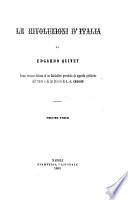 Le rivoluzioni d'Italia prima versione italiana di un garibaldino di Edgardo Quinet