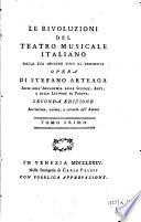 Le rivoluzioni del teatro musicale italiano dalla sua origine fino al presente