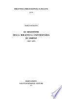 Le seicentine della Biblioteca Universitaria di Urbino (1600-1699)