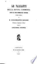 Le Varianti della Divina commedia