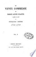 Le venti commedie di Marco Accio Plauto