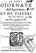 Le vinti giornate dell'agricoltura, et de'piaceri de la villa