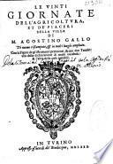 Le vinti giornate dell'agricultura, et de' piaceri della villa