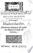 Le XIII piacevoli notti di S. Gio. Francesco Straparola da Caravaggio