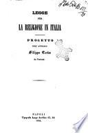 Legge per la religione in Italia. Progetto