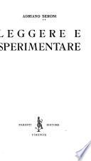Leggere e sperimentare