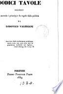 Leggi delle dodici tavole esaminate secondo i principj e le regole della politica