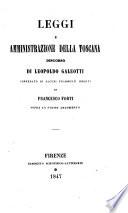 Leggi e amministrazione della Toscana