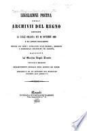 Legislazione positiva degli archivii del regno ...