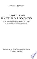 Leonzio Pilato fra Petrarcha e Boccaccio