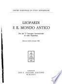 Leopardi e il mondo antico