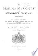 Les Maîtres musiciens de la renaissance française