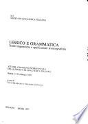 Lessico e grammatica