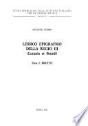 Lessico epigrafico della Regio III (Lucania et Bruttii)