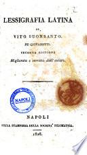 Lessigrafia latina di Vito Buonsanto. Pe' giovanetti