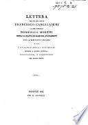 Lettera ... al sig. canonico D. Morelli Moreni sopra la statua di Mosè del Buonarraoti, con la Biblioteca Mosaica, o sia, catalogo degli scrittori intorno a questo profeta, etc