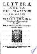 Lettera annua del Giappone del 1611. Al molto reueren. padre Claudio Acquauiua, generale della Compagnia di Giesu. Scritta dal p. Giouanni Roderico Giram, della medesima compagnia di Giesu