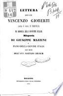 Lettera con cui Vincenzo Gioberti (sotto il nome di Demofilo) si associa alla Giovine Italia [tutto! con note dell'avv. Gaetano Bruschi