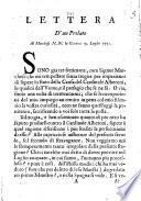 Lettera d'un prelato al marchese N.N. in Genova 19. Luglio 1721