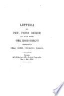 Lettera del Prof. Pietro Riccardi all'ill. mo sign. comm. Cesare Correnti, presidente della Società geografica italiana