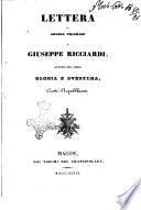 Lettera di Angelo Frignani a Giuseppe Ricciardi, autore del libro Gloria e sventura, canti repubblicani