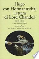 Lettera di Lord Chandos e altri scritti. Testo tedesco a fronte
