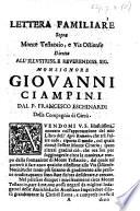 Lettera familiare sopra Monte Testaccio, e Via Ostiense, diretta all'illustriss. ... Monsignor Giovanni Ciampini, etc