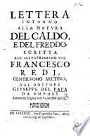 Lettera intorno alla natura del caldo e del freddo, etc