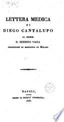Lettera medica di Diego Cantalupo al signor d. Ernesto Vacca professore di medicina in Molise