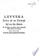 Lettera scritta da un Ferrarese [i.e. C. P. Favalli] ad un suo amico in correzione di alcuni errori contenuti nella storia di Ferrar del dottor G. Baruffaldi