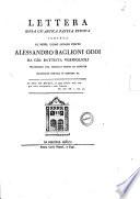 Lettera sopra un'antica patera etrusca scritta al nobil uomo signor conte Alessandro Baglioni Oddi da Gio. Battista Vermiglioli ..