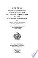 Lettera sull'antica celebre pittura conosciuta sotto il nome delle nozze Aldobrandine