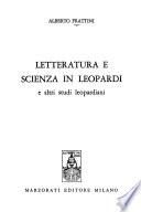 Letteratura e scienza in Leopardi e altri studi leopardiani