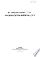 Letteratura italiana, aggiornamento bibliografico