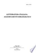 Letteratura italiana, aggiornamento bibliografico