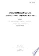 Letteratura italiana, aggiornamento bibliografico