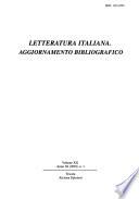 Letteratura italiana, aggiornamento bibliografico