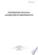 Letteratura italiana, aggiornamento bibliografico