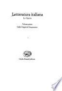 Letteratura italiana: Dalle origini al Cinquecento