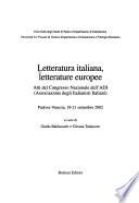 Letteratura italiana, letterature europee