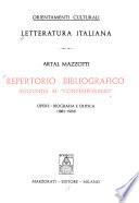 Letteratura italiana: Repertorio bibliografico aggiunto ai Contemporanei di A. Mazzotti