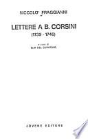 Lettere a B. Corsini (1739-1746)